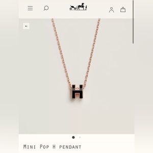 Hermes Mini Pop H Pendant Black/Rose Gold